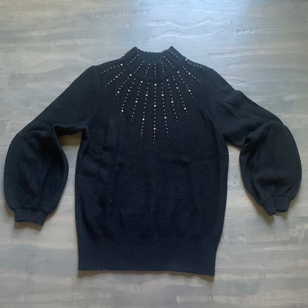 Alfani Embellished Bubble Sleeve Sweater